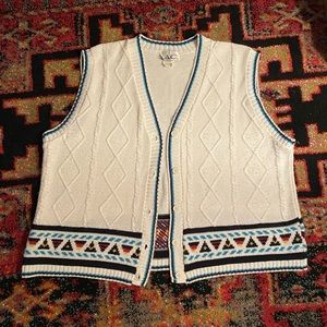 White Detailed Knit Vest